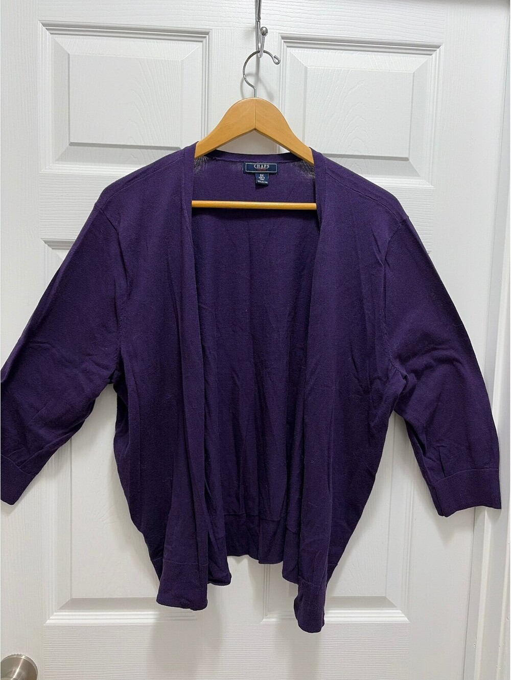 Chaps Purple Open Front Cardigan Sweater 3X